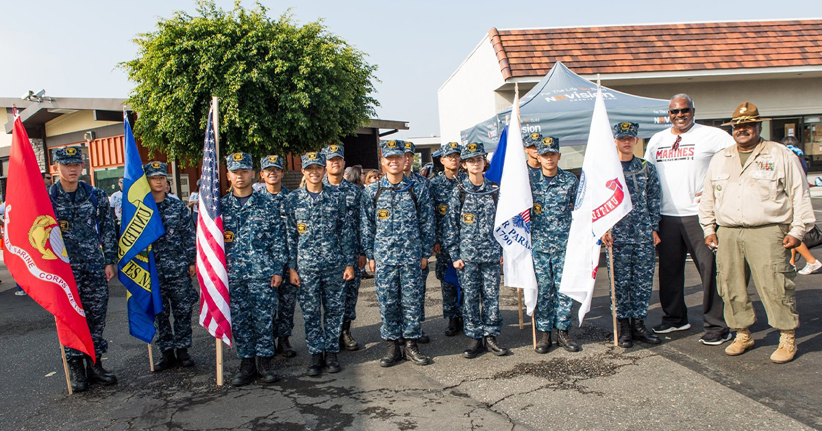 Lieutenant Colonel Graham with Young Cadets