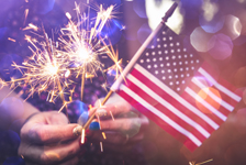 Sparklers and American Flag