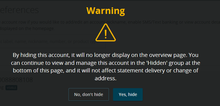Hidden Accounts