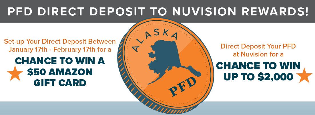 Set up your PFD deposit between January 17th to February 17th for a chance to win a $50 Amazon gift card.